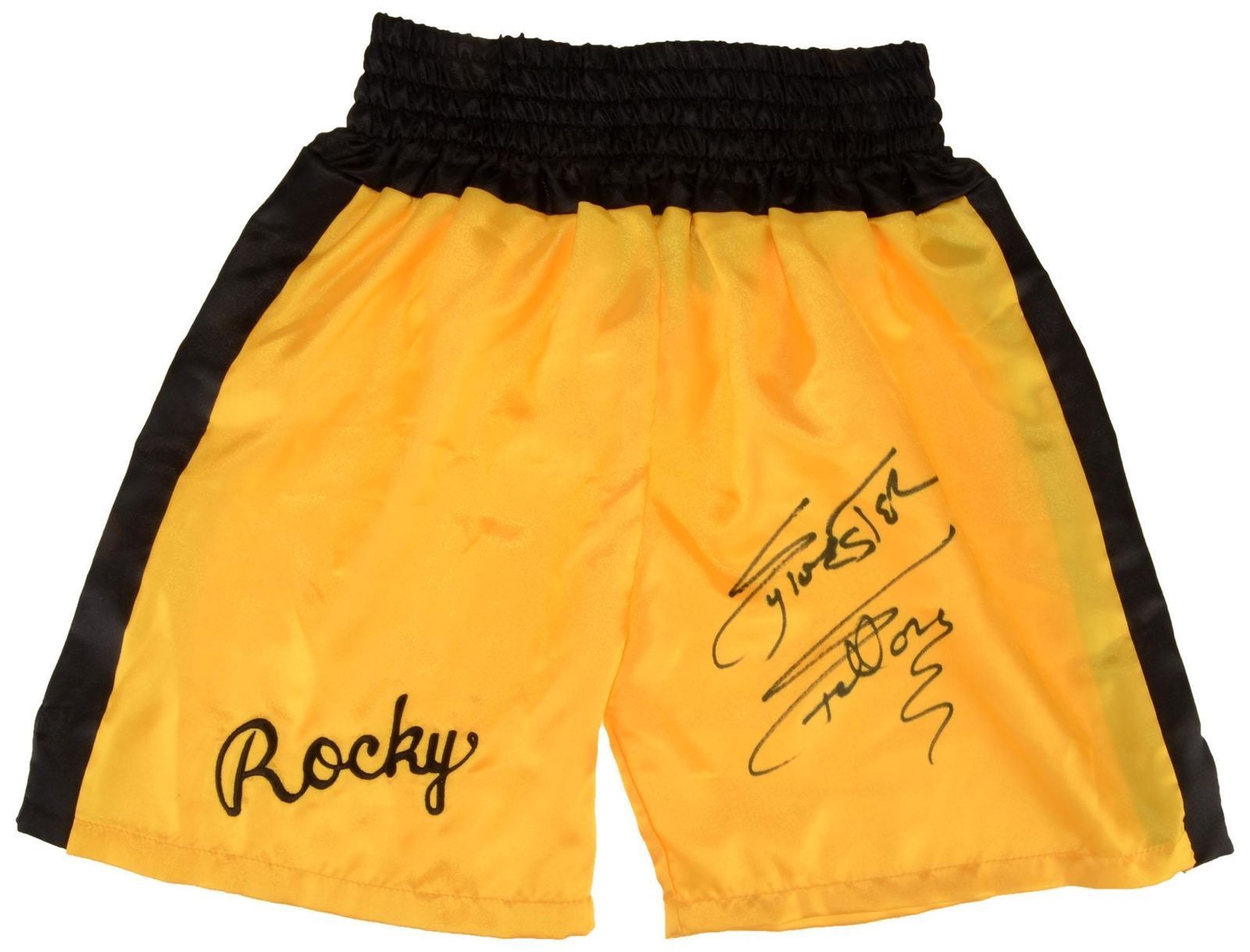 SYLVESTER STALLONE HAND SIGNED OFFICIALLY LICENSED ROCKY III SHORTS 