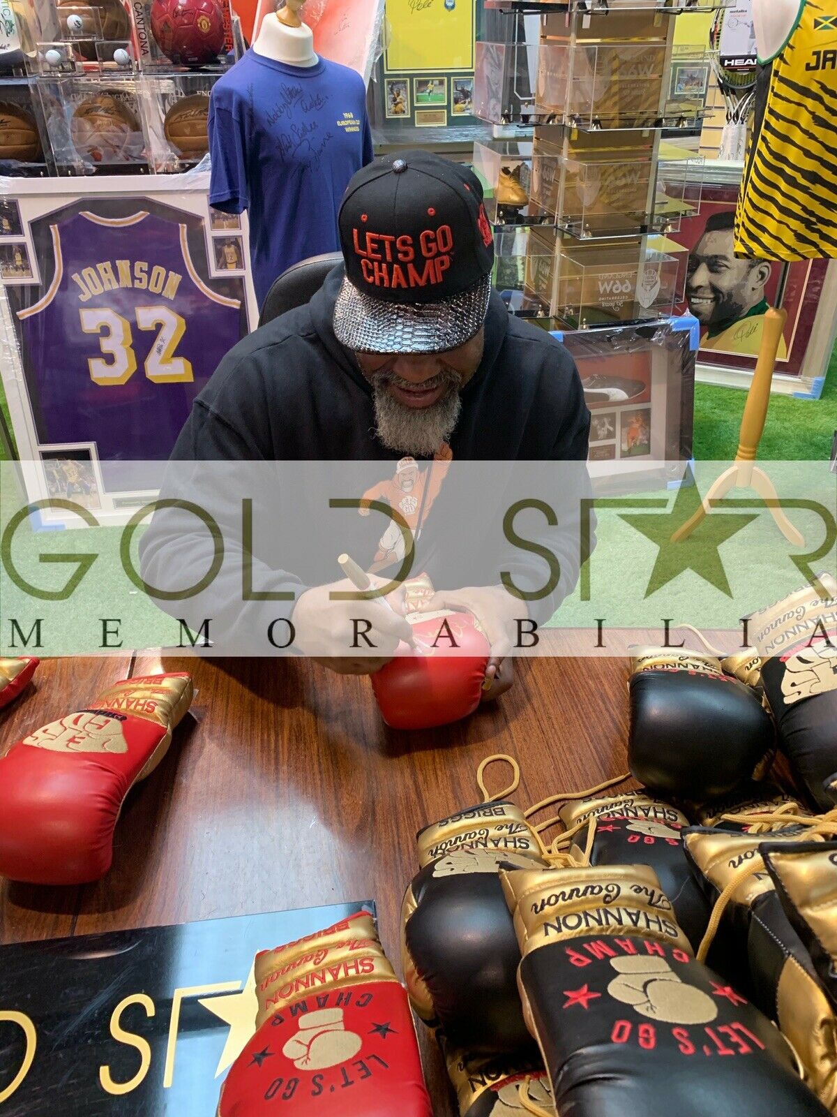 Shannon Briggs Signed Boxing Glove Lets Go Champ | Gold Star Memorabilia