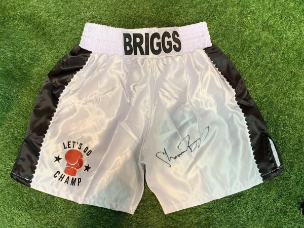 Shannon Briggs Signed Boxing Shorts Lets Go Champ World Champion COA PROOF