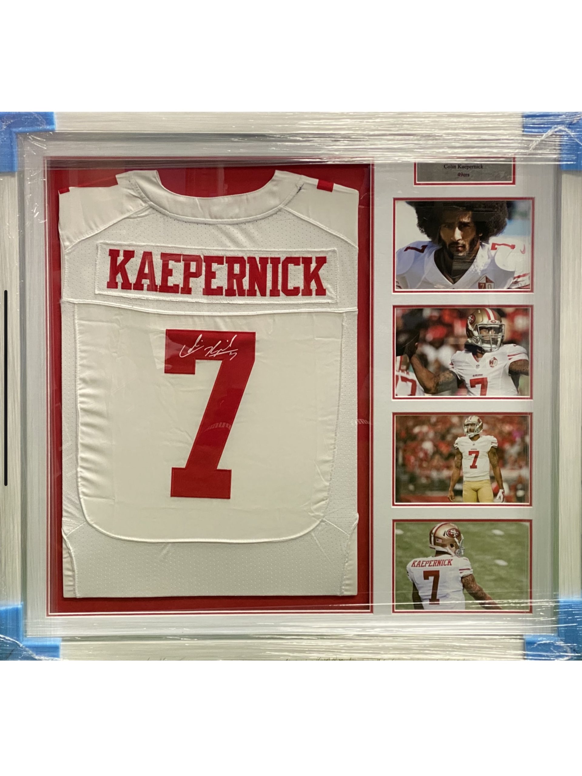 Colin Kaepernick Autographed and Framed Red 49ers Jersey