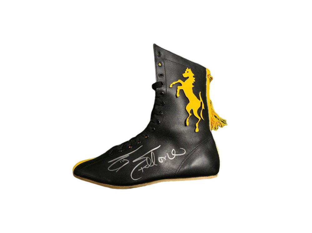 Sylvester Stallone Signed Black & Yellow Italian Stallion Boot (B)