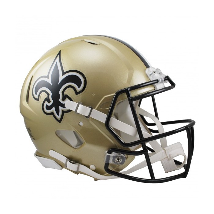 New Orleans Saints Full Size Riddell Speed Replica Helmet | Gold Star ...