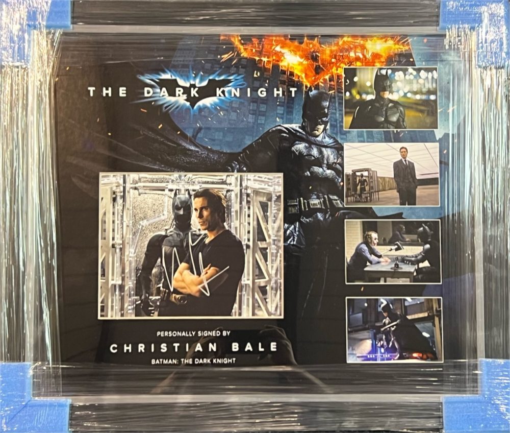 Framed Christian Bale Hand Signed Batman 10x8 Photo