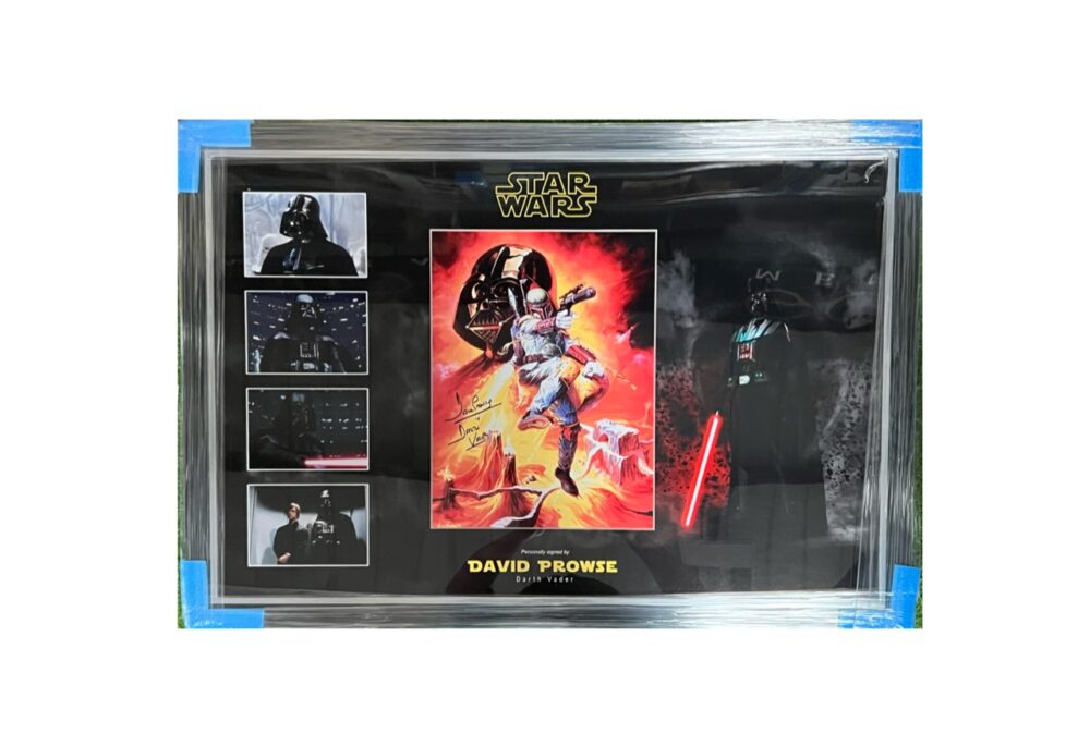 Framed Dave Prowse Hand Signed Darth Vader Star Wars 16x12