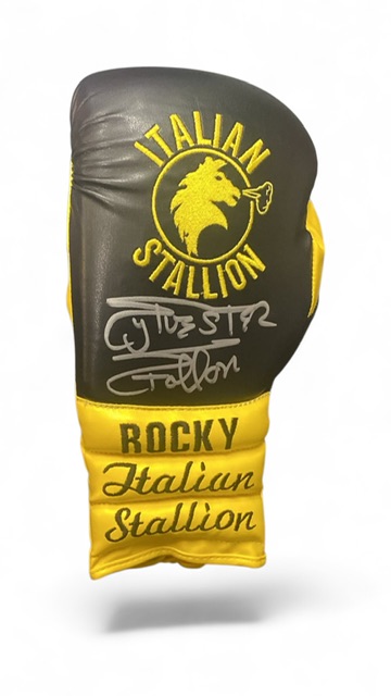 Limited Edition Sylvester Stallone Signed Black Italian Stallion Rocky Glove (Full Signature)